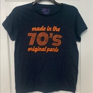 Crazy Dog T-Shirts Navy and Orange 70's Tee